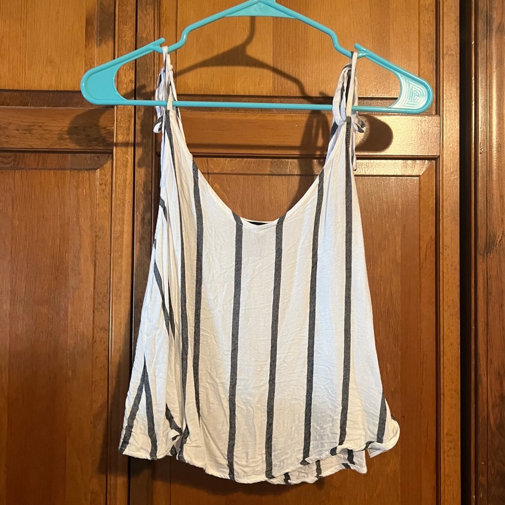 Forever 21 Tank Top Black and White Stripe Design Size Small